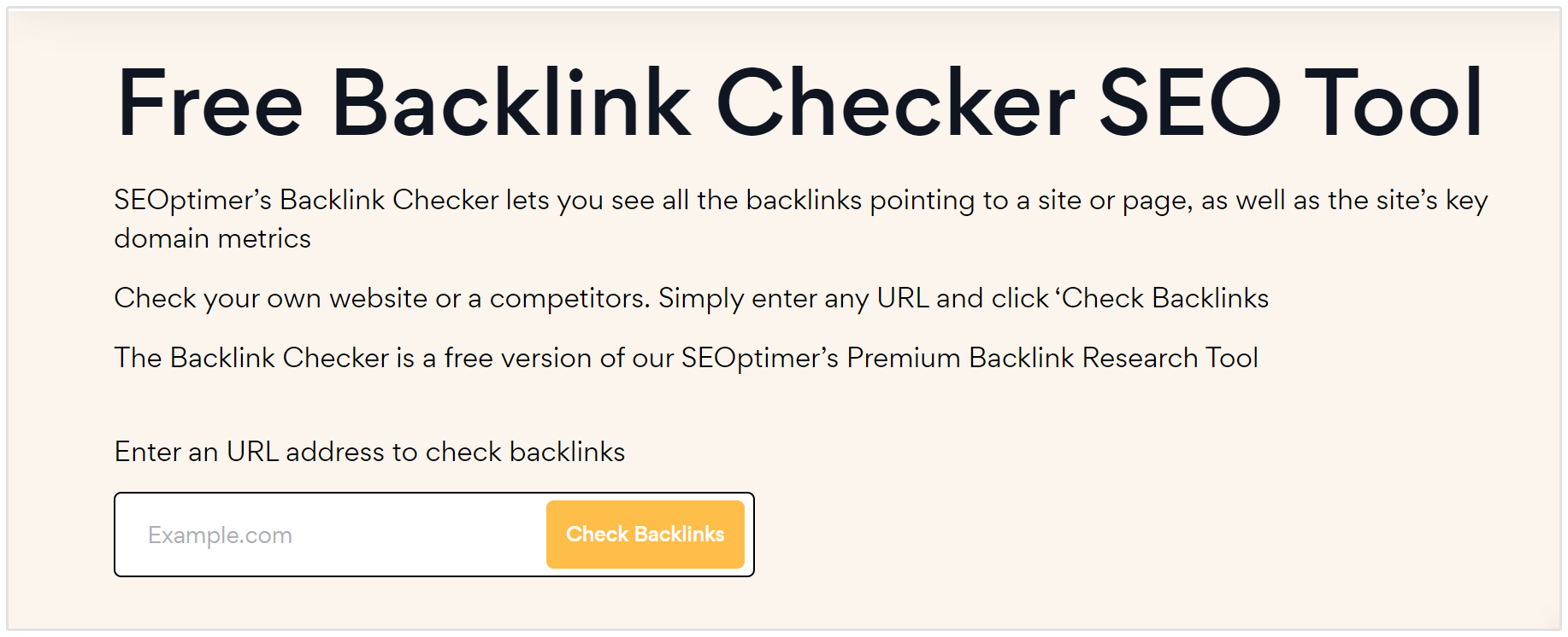 Ücretsiz Backlink Kontrolcüsü